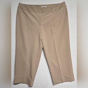 Dalia Collection 14 Beige Capri Pants Cuffed Dressy Picnic Gathering